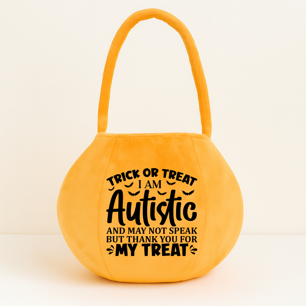 Autism-friendly trick-or-treat bag with clear message