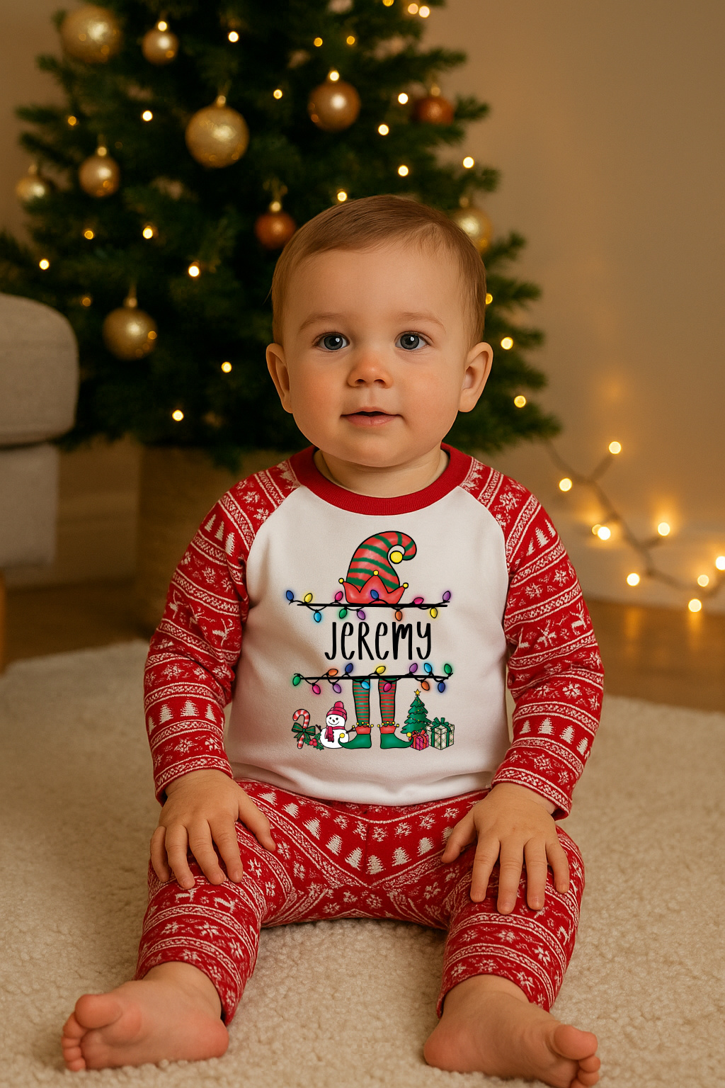 Cheeky elf Christmas pyjamas