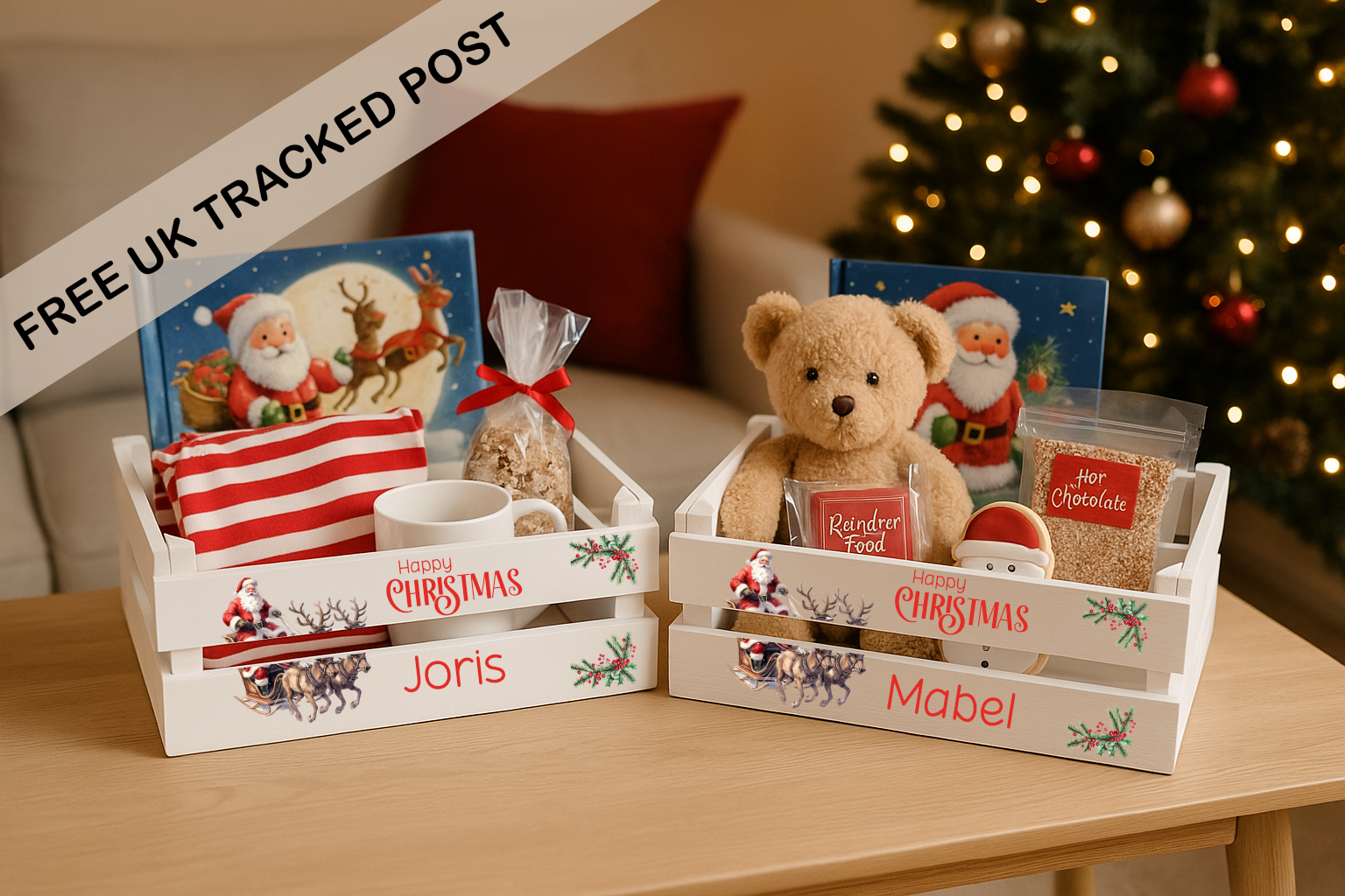 Personalised wooden Christmas Eve box