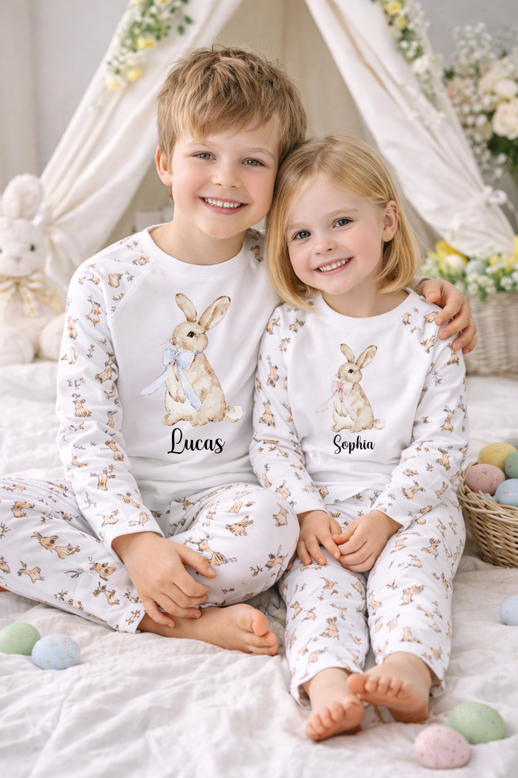 personalised childrens easter pyjamas