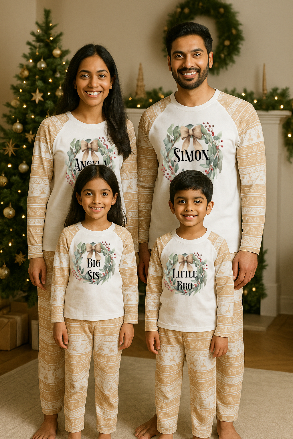 Fair isle beige Christmas pyjamas