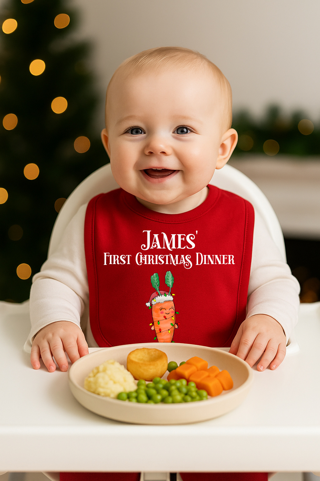 My First Christmas personalised baby bib