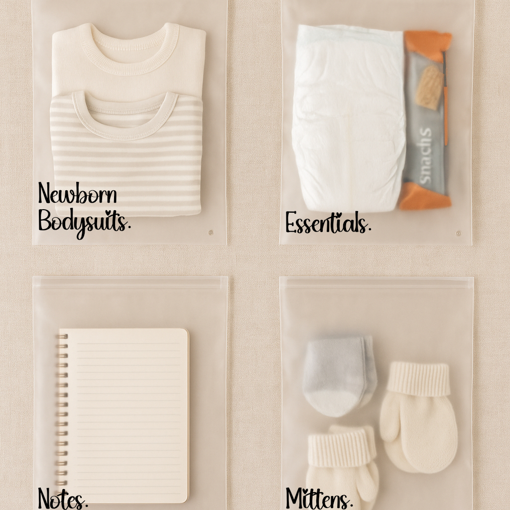 frosted zip lock bags personalised for organisation