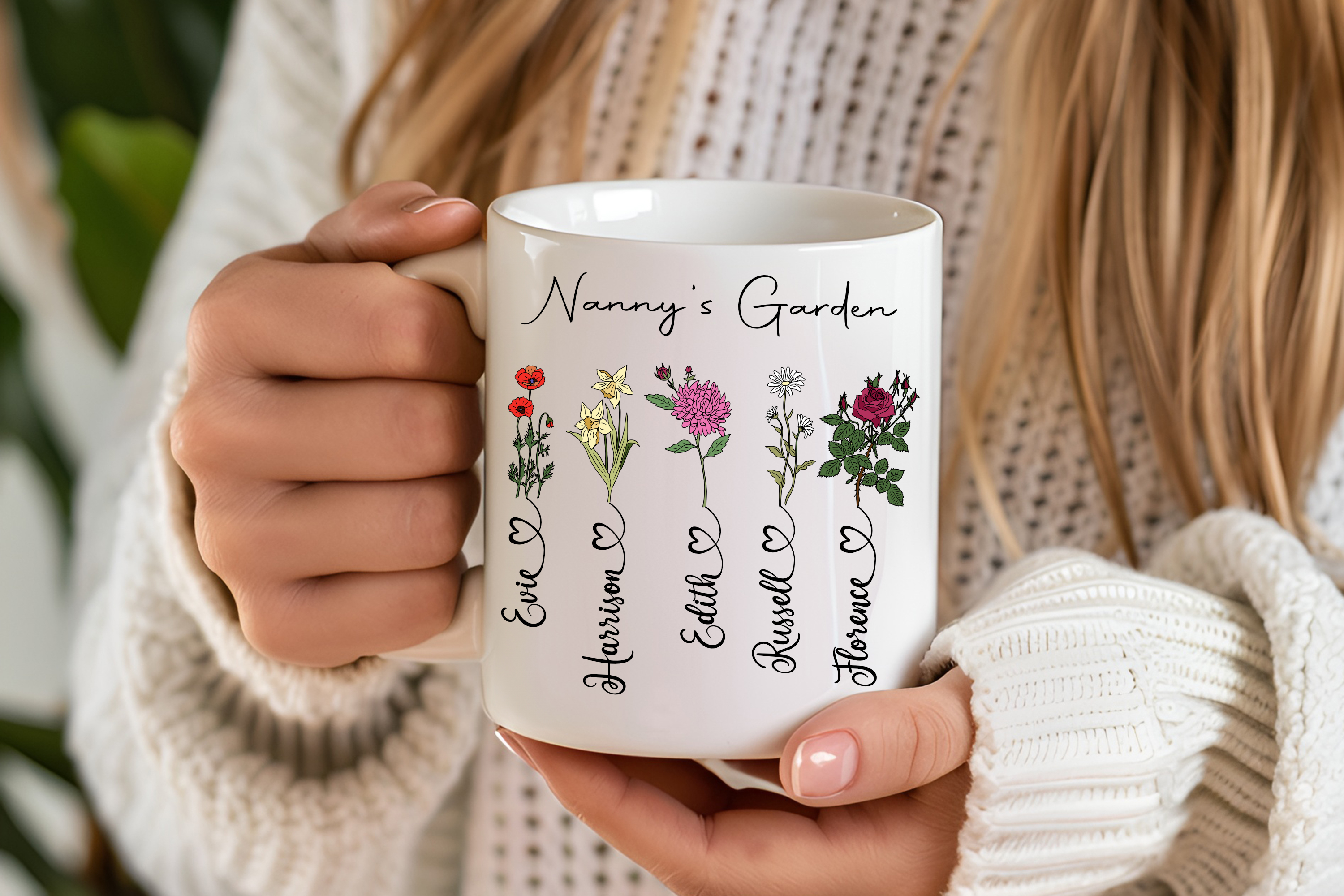 Nannys garden personalised mug