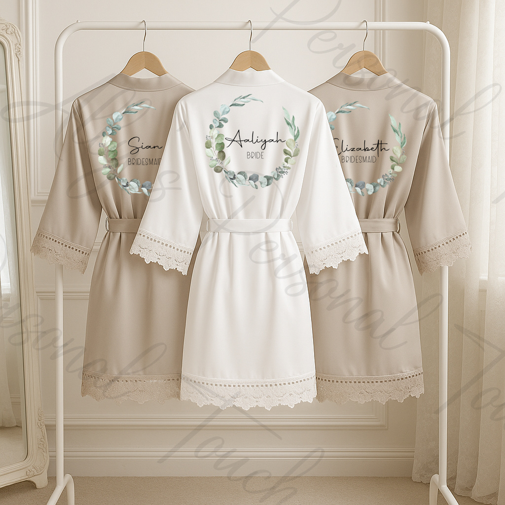 Personalised satin robes for adults and children