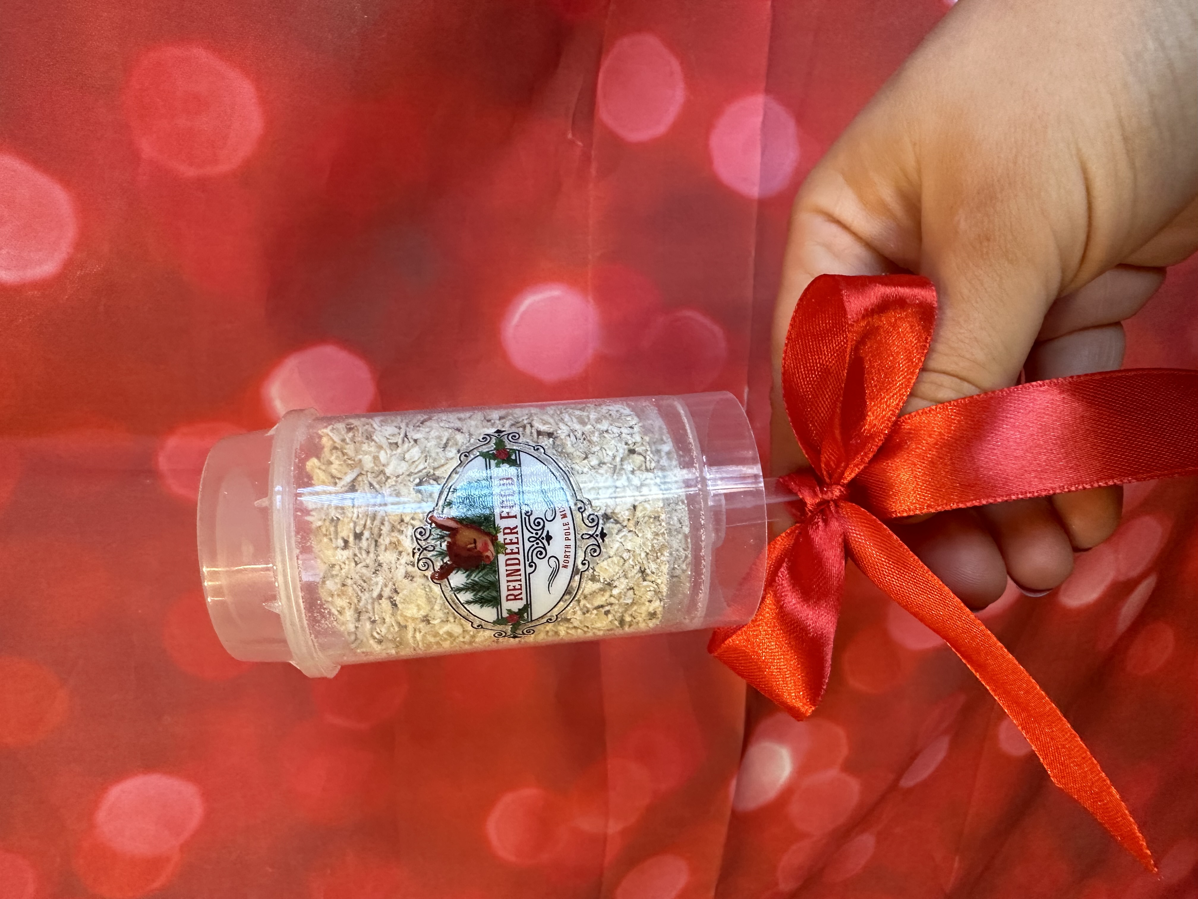 Reindeer food tube Christmas Eve tradition