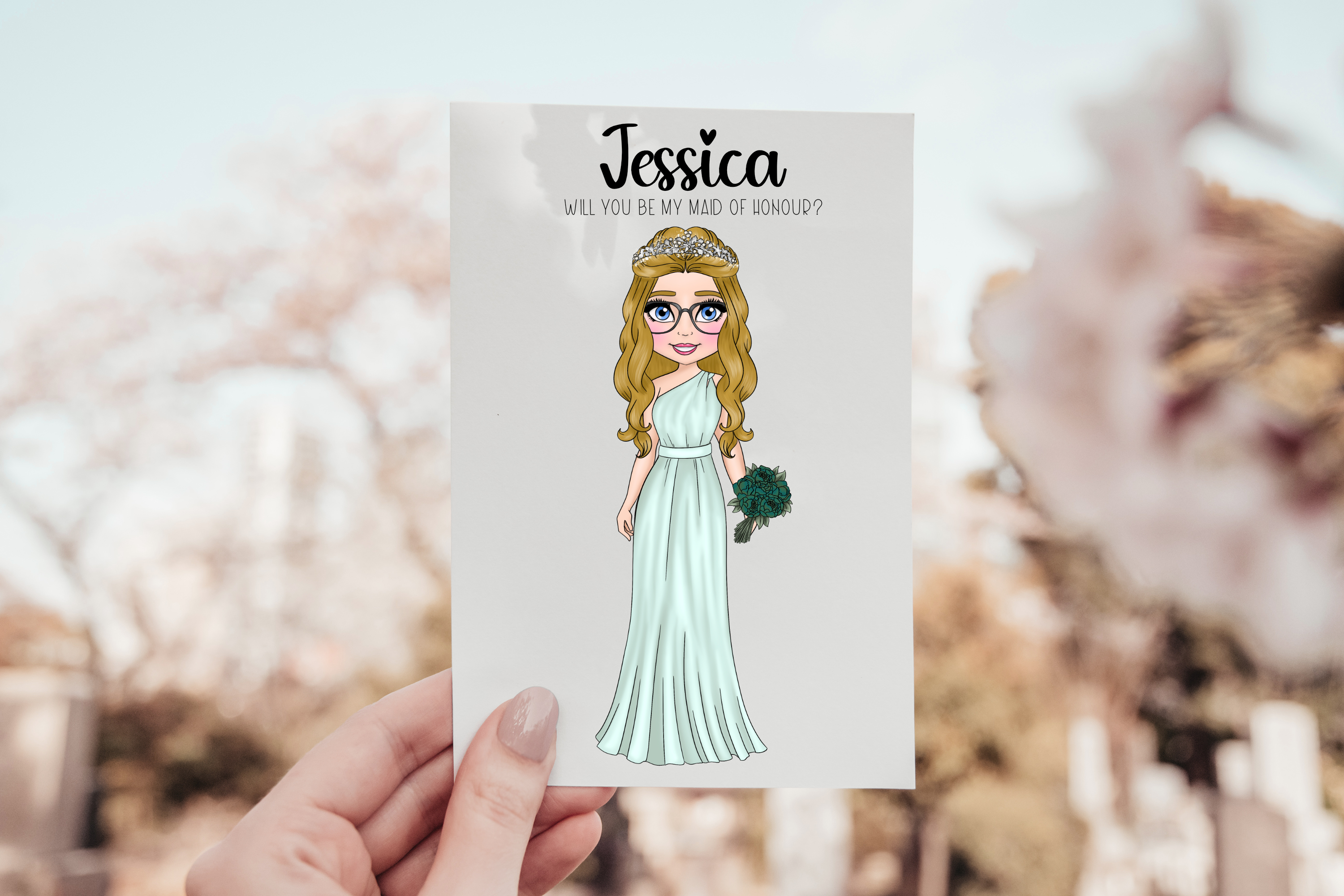 personalised bridesmaid proposal greetings card