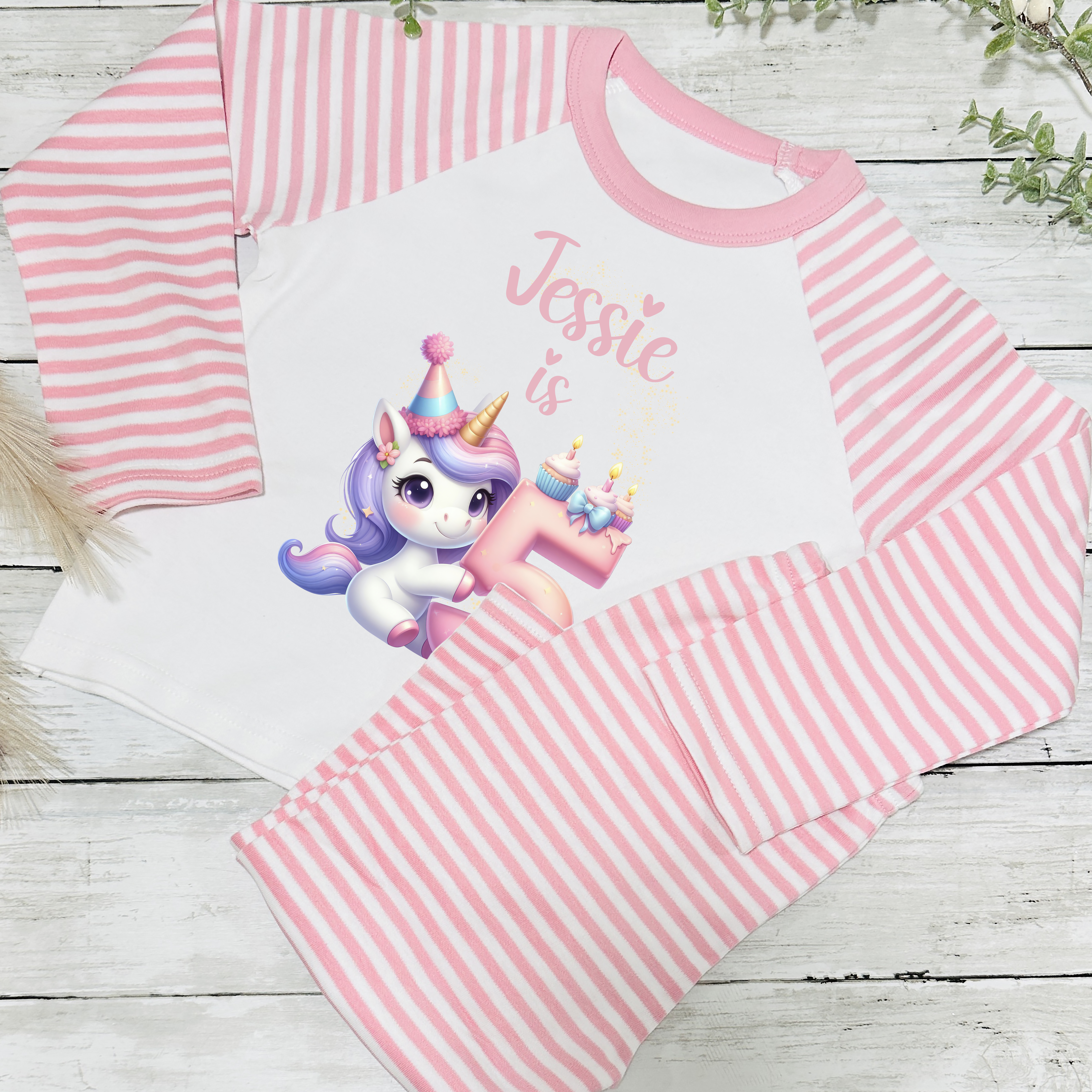 unicorn pyjamas with name