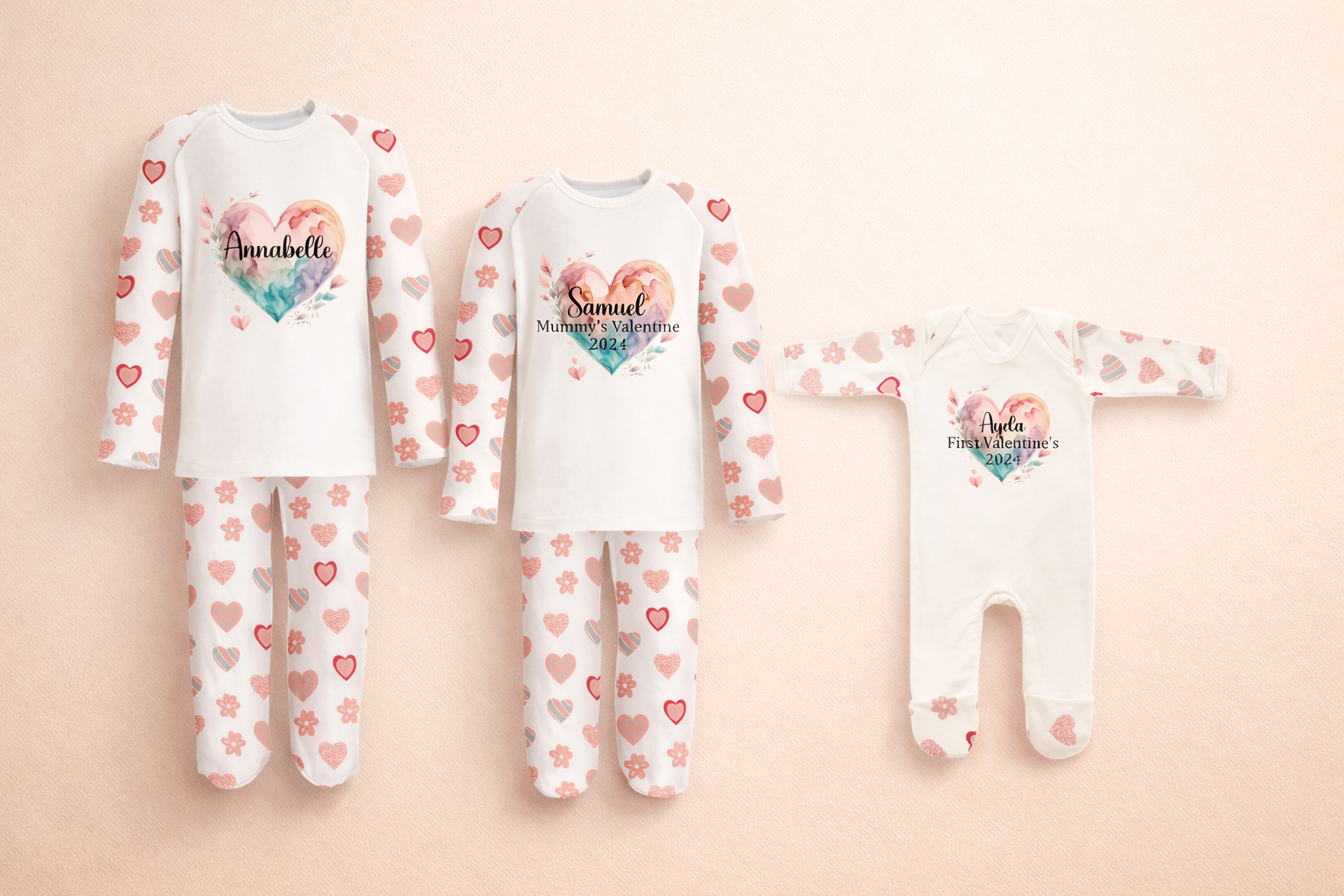 personalised valentines pyjamas for kids